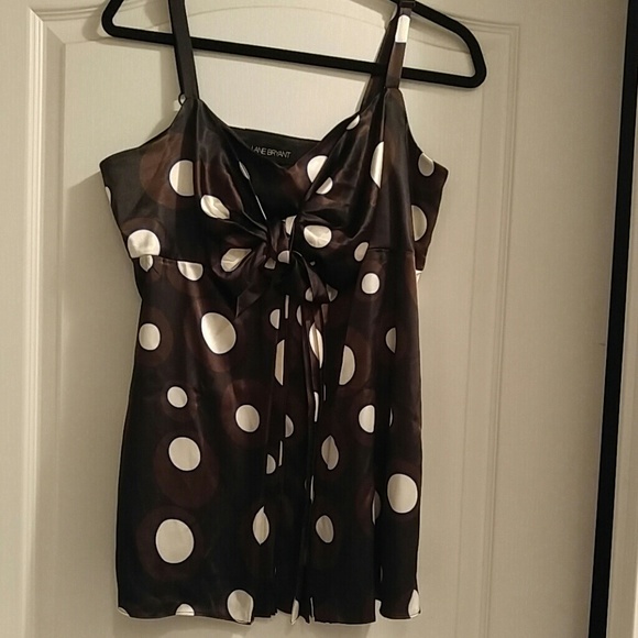 NWT Polka dot silky, pleated dressy top