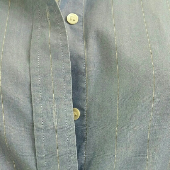** SALE ** J. Crew Blue/Cream Striped Shirt - Picture 2 of 3