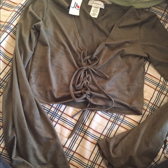 Olive green crop top
