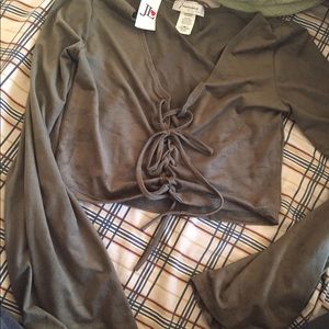 Olive green crop top