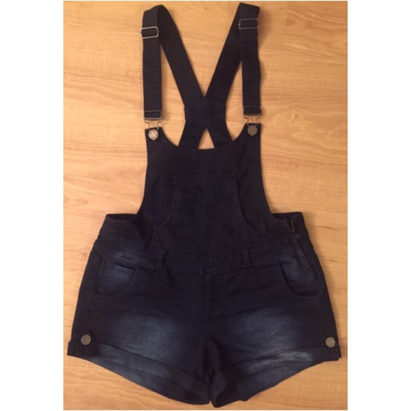 YMI dark blue women's stretch short overalls size9