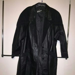 Coat genuine leather long size 22w