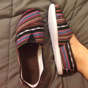 Striped Canvas Shoes - NWOT