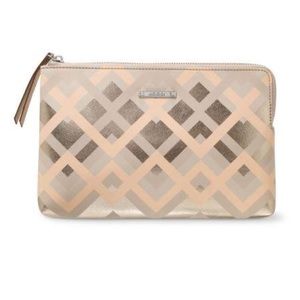 Metallic Geo Chevron Clutch
