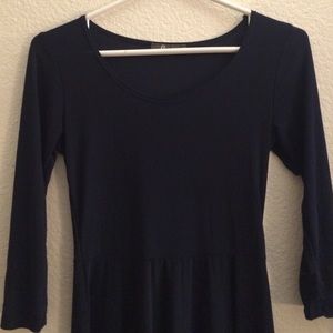 navy blue sheer dress