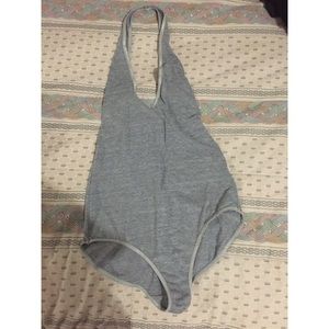 Grey Halter Bodysuit