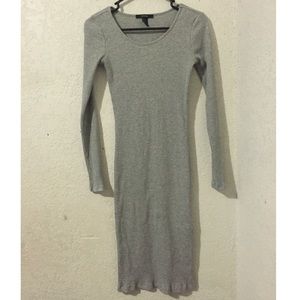 Grey midi long sleeve dress