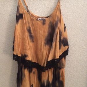 orange and black romper