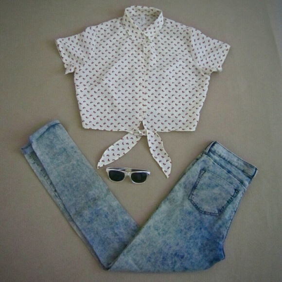 Topshop Moto Leigh Jeans in Acid Wash