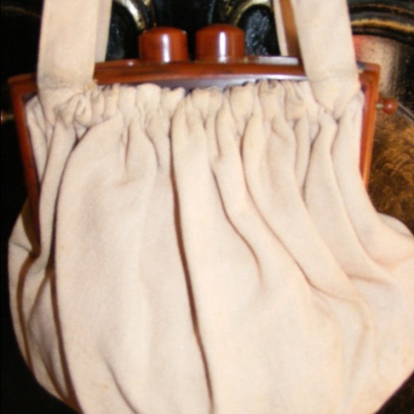 Vintage 20's Ivory Wool & Bakelite Flapper Purse - Picture 4 of 4