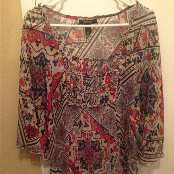 Style & Co sheer blouse