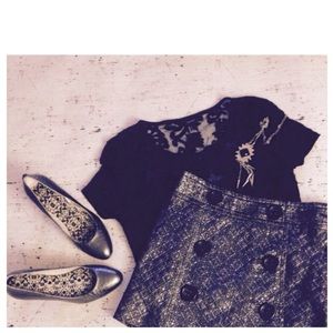 Express Metallic Skirt