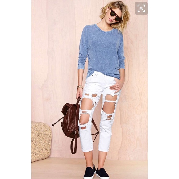REVERSE white boyfriend jeans