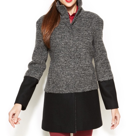 *NWT* INC Grey/black Colorblock Coat