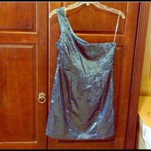 Teal sequined dress