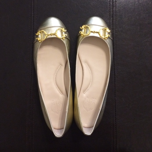 C Wonder gold ballet flats