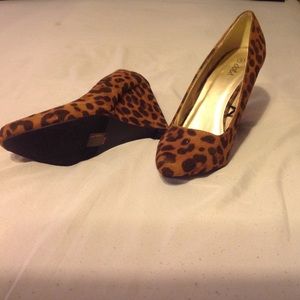 Animal print Wedge; never worn