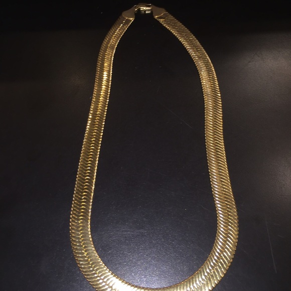 Sterling silver 14k gold plated herring bone
