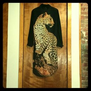 Black and Cheetah Blouse