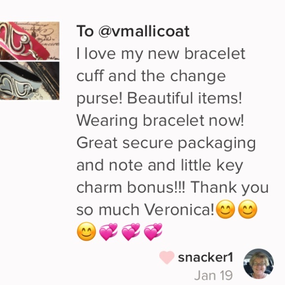 💞Pretty Pink or Grey 💖Leather Cuff💞 - Picture 5 of 5