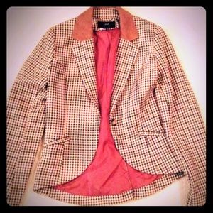 Brown Houndstooth Blazer Sz4