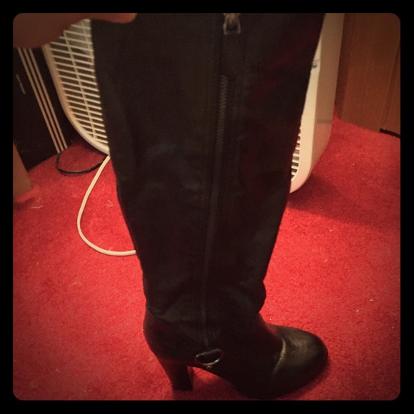 Black below the knee boots