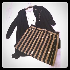 ✔️ SOLD! Michael Kors Gold Sequined Denim Skirt