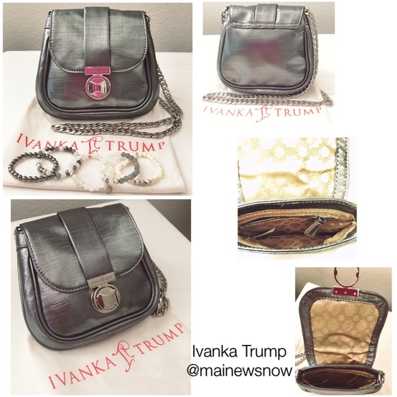 Ivanka Trump Shoulder Bag/Clutch, Silver. NEW!