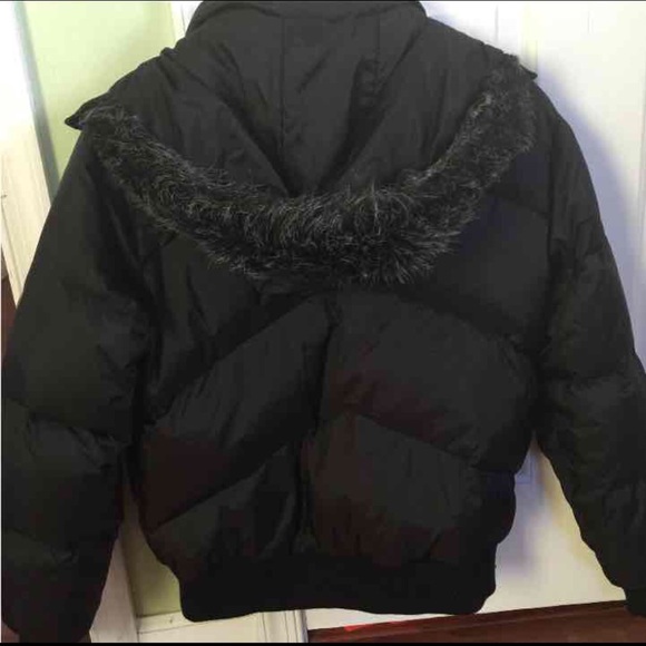 Steve Madden black hooded puffer coat - Picture 3 of 4