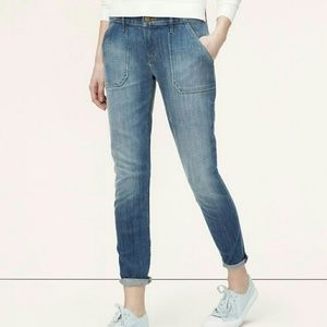 Loft Relaxed Skinny Cropped Utility Jean's