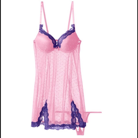 Women's Plus-Size Dot Jacquard Babydoll