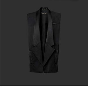 H&M X BALMAIN Black Vest w/ Satin Lapels