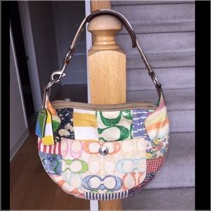 Coach multicolor patchwork purse