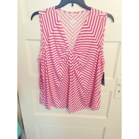 Pink, striped blouse