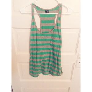 Green striped tank top from Zumies
