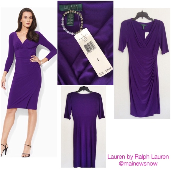 Ralph Lauren: Wrap Dress, Purple, Size 2, NEW!
