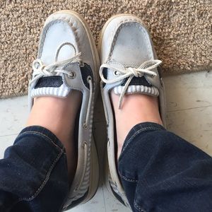 Blue sperry topsider