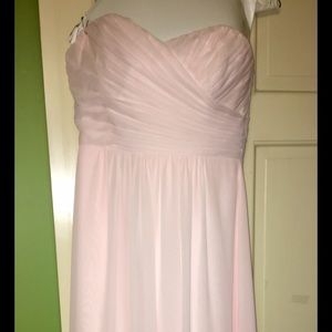 Long blush pink evening gown