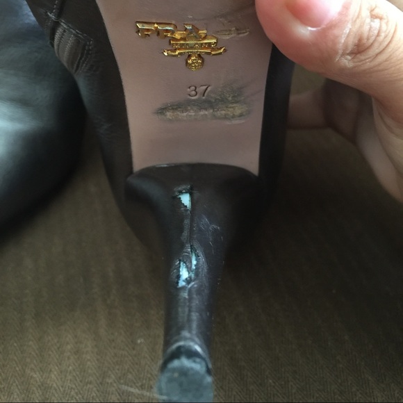 Authentic Prada Ankle Leather Boots US 7.0 - Picture 2 of 4