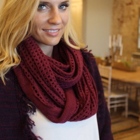 Accessories - Plum soft knit infinity scarf