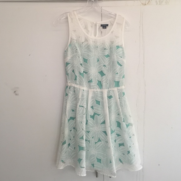 Teal and white boutique sundress