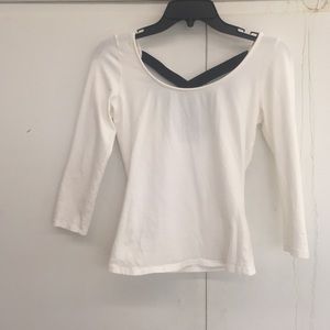 Charlotte Russe white crop top with back cut out