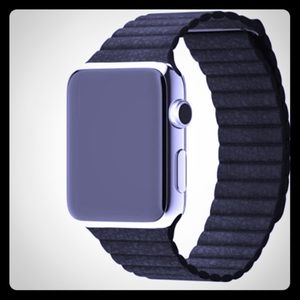 Black, faux leather magnetic iWatch band for 38mm