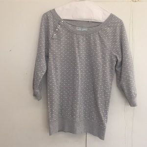 Polka dotted three quarter length sweater