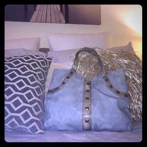 Blue grey Faux leather bag with stud detail👜🎉
