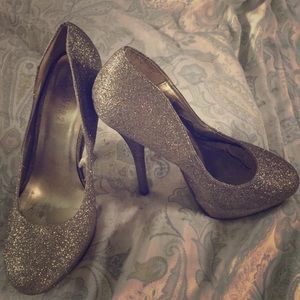 Silver sparkly heels