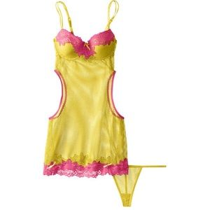 Fishnet Babydoll with Side Cut Outs