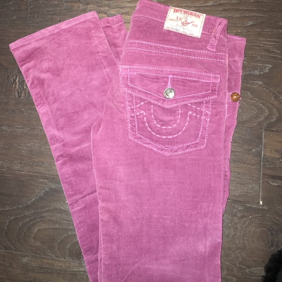 True Religion cranberry corduroy jeans