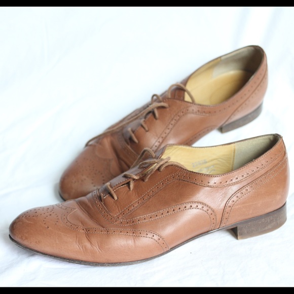 J. Crew cognac leather oxfords