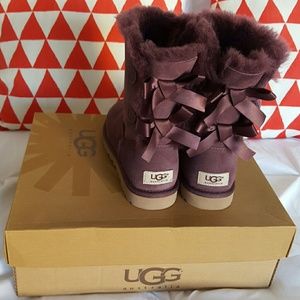 Ugg Boots Bailey Bow Purple Womens Size 6